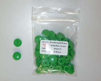 Kamsnap press-buttons 12.4mm (25 pcs), Green 51